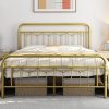 Queen Upholstered LED Bed Frame with Storage Drawers and Headboard  

Velvet Princess Platform Bed with Charging Station and Bookcase  

Heavy Duty Metal Bed Frame No Box Spring Needed in Pink Color 4