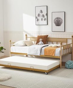 GNIXUU Twin Daybed with Trundle Metal Frame for Space Saving Living Room