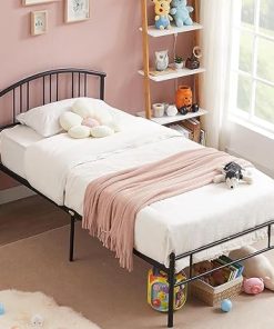 VECELO Twin Bed Frame Metal Platform with Headboard and Footboard
