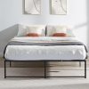 Metal Framed Canopy Four Poster Bed Frame with Headboard in White Full 4