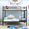 Heavy Duty Twin Over Twin Bunk Bed Frame No Box Spring Black