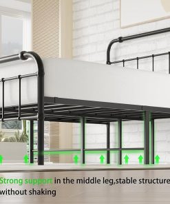 King Platform Bed Frame with 18 Inch Storage and Easy Setup Black 2