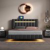 Princess Bed for Girls, Upholstered Platform Full Bed with Rainbow Headboard 3