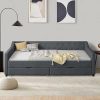 Metal Twin Bed Frame with Curved Headboard, 13 Inches Storage, Black 3