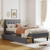 Twin Loft Bed Frame with Desk and Storage for Kids and Teens 3