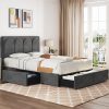 IMUsee Twin Bed Frame with Rustic Wood Headboard No Box Spring Needed 4