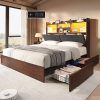 VECELO Twin Size Platform Bed Frame with Adjustable Headboard 4
