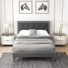 Giantex Velvet Bed Frame with Headboard Modern Upholstered Platform