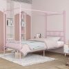Full Over Full Wooden Bunk Bed with Trundle and Ladder for Kids 3