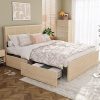 Queen Bed Frame with Headboard Metal Platform USB Charging and LED Lights 3