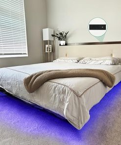 YITAHOME Queen Floating Bed Frame with RGB LED Lights and USB Charging