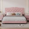 Twin Size Upholstered Bed Frame with LED Lights and Tufted Headboard 4