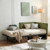 Solis Queen Platform Bed Frame with Upholstered Headboard White Black 3