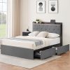 Full Loft Bed with Desk, Storage Drawers, USB Ports and Outlets 4