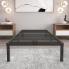 Full Size Velvet Upholstered Bed Frame with Wingback Tufted Headboard 3