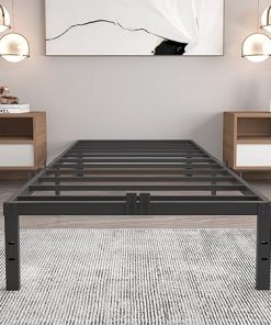 Twin XL Metal Bed Frame with Steel Slats No Box Spring Needed