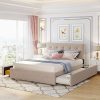 Full Bed with Trundle and 2 Drawers for Kids and Adults in White 3
