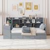 Full-Size Lift Up Storage Bed Frame with Adjustable Headboard and Lights 3