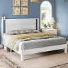 Queen Solid Wood Bed Frame with Unique Headboard Minimalist Style