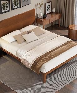Mid Century Modern Bamboo Bed Frame Full Size with Headboard