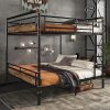 Heavy Duty Industrial Queen Bunk Bed with Safety Guard Rails