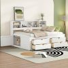 Full Size Upholstered Daybed with 2 Storage Drawers in Gray 4