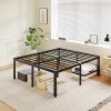 Queen Size Bed Frame with Tufted Headboard and Wooden Slats 4