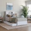 Twin Size Velvet Daybed with Rabbit Ear Headboard for Kids and Teens 3
