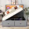 Bellemave Queen Bed Frame with Headboard and Storage Dark Walnut 4