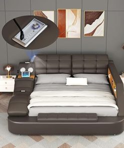 Smart Queen Bed Frame with Massage Recliner USB Charging Storage Drawers 2