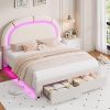 Unikito Full Bed Frame with Storage and Charging Station Black 4