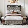 King Size Velvet Tufted Bed Frame Cream Low Profile Wingback Headboard 3