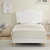 Queen Size Metal Platform Bed Frame with Vintage Design and Storage 4
