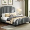 Grey Full Bed Frame with Storage Drawers and Charging Station 3