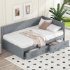 Vintage Queen Size Wooden Platform Bed with Rattan Headboard 4