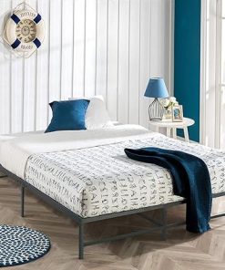 VECELO 14 Inch Metal Bed Frame No Box Spring Mattress Foundation King