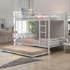 LUSPAZ Full Size Upholstered Daybed with Trundle in Beige Linen Fabric 3