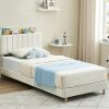 Queen Size Button Tufted Upholstered Bed Frame With Wood Support 3