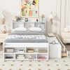 Feonase Twin Fabric Upholstered Bed Frame with Solid Wood Support 4