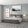 Flash Furniture Tribeca King Size Tufted Upholstered Platform Bed in Dark Gray Fabric