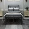 King Size Bed Frame with Smart LED Lights and Storage Drawers – Grey 4