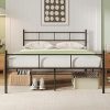 Queen Bed Frame with Storage and LED Lights, No Box Spring Needed 3