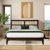 Twin Size Platform Bed with Storage Drawer and Shelves in Gray 4