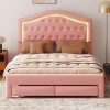 PayLessHere Twin Upholstered Platform Bed Frame with Headboard 3