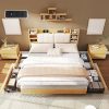 Industrial Full Size Bed Frame with Storage and Charging Station 3