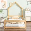 OLEVS Full Size Floating Bed Frame with LED Light and Charging Station 4