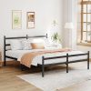 King Size Metal Bed Frame with Headboard and Under Bed Storage