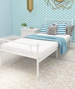 Twin Metal Bed Frame with 6 Legs for Mattress Foundation and Storage