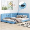 Twin Size Floating Wood Platform Bed Frame Modern Design Espresso 3