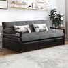 King Size Adjustable Headboard Bed Frame with Wooden Slats Beige 4